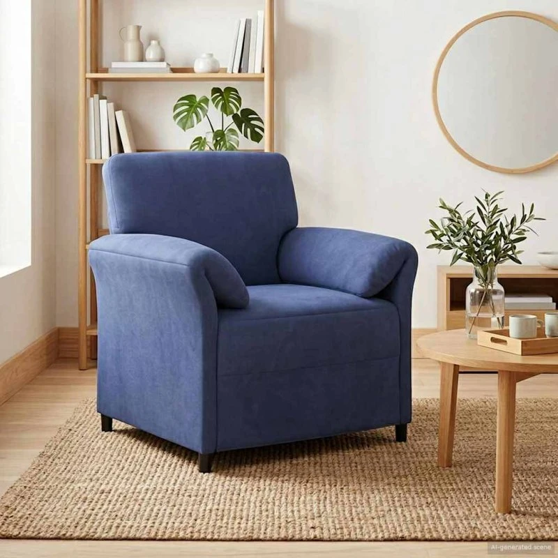 vidaXL 1-personers sofa i blå fløjl - 88 x 83 x 95 cm
