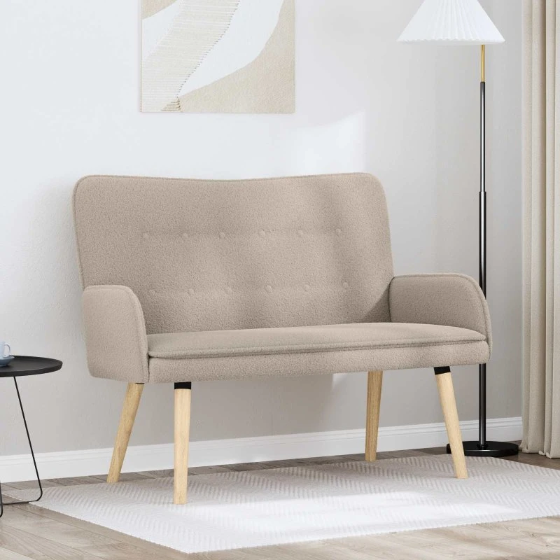 vidaXL 2-personers sofa i lysegrå bouclé - 115 x 61 x 87 cm