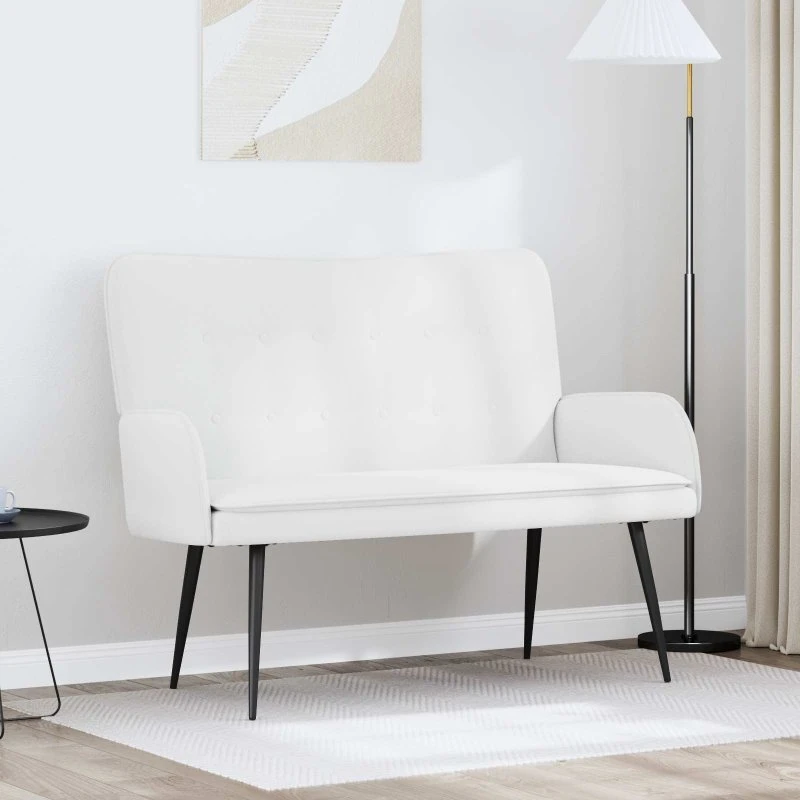vidaXL 2-personers sofa Hvid 115 x 61 x 87 cm Stof