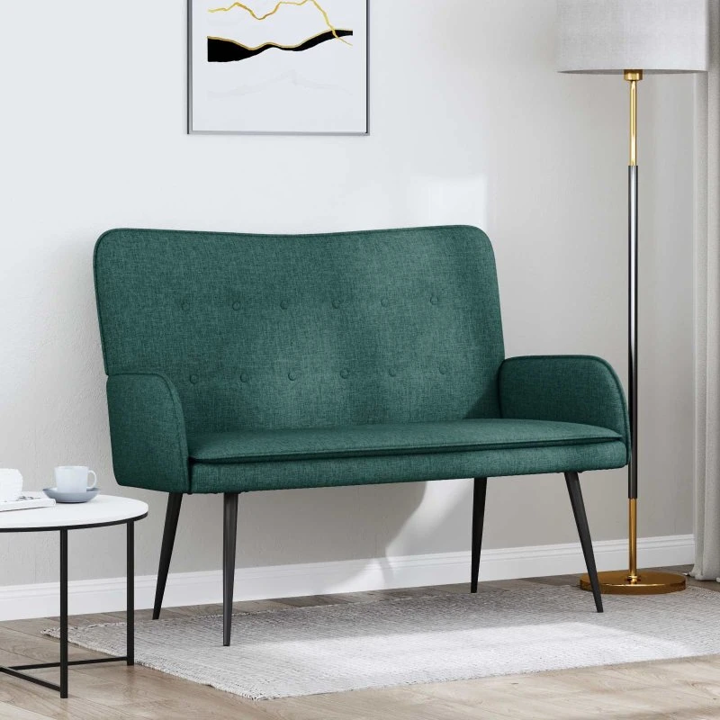 vidaXL 2-personers sofa Mørkegrøn 115 x 61 x 87 cm Stof