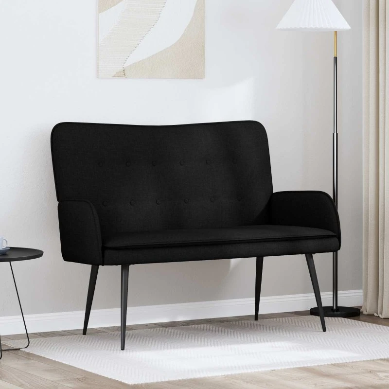 vidaXL 2-personers sofa Sort 115 x 61 x 87 cm Stof