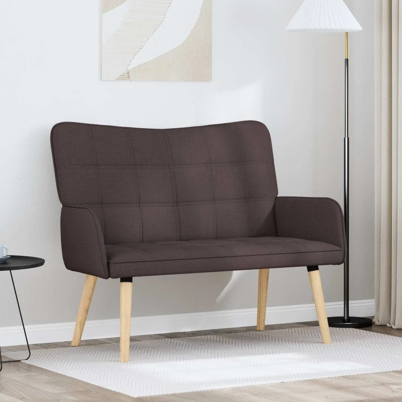 vidaXL 2-personers sofa i mørk brun stof - 115 x 61 x 87 cm