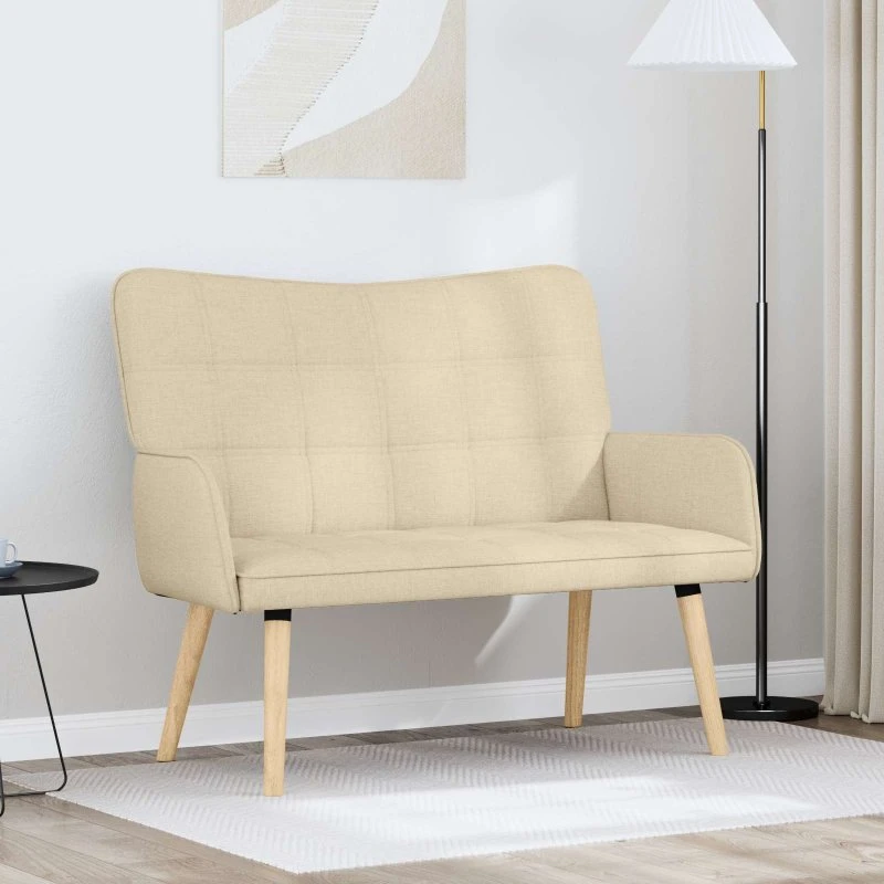 vidaXL 2-personers sofa Cremefarvet - 115 x 61 x 87 cm