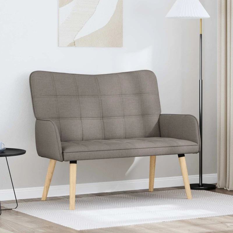vidaXL 2-personers sofa i gråbrun stof - 115 x 61 x 87 cm