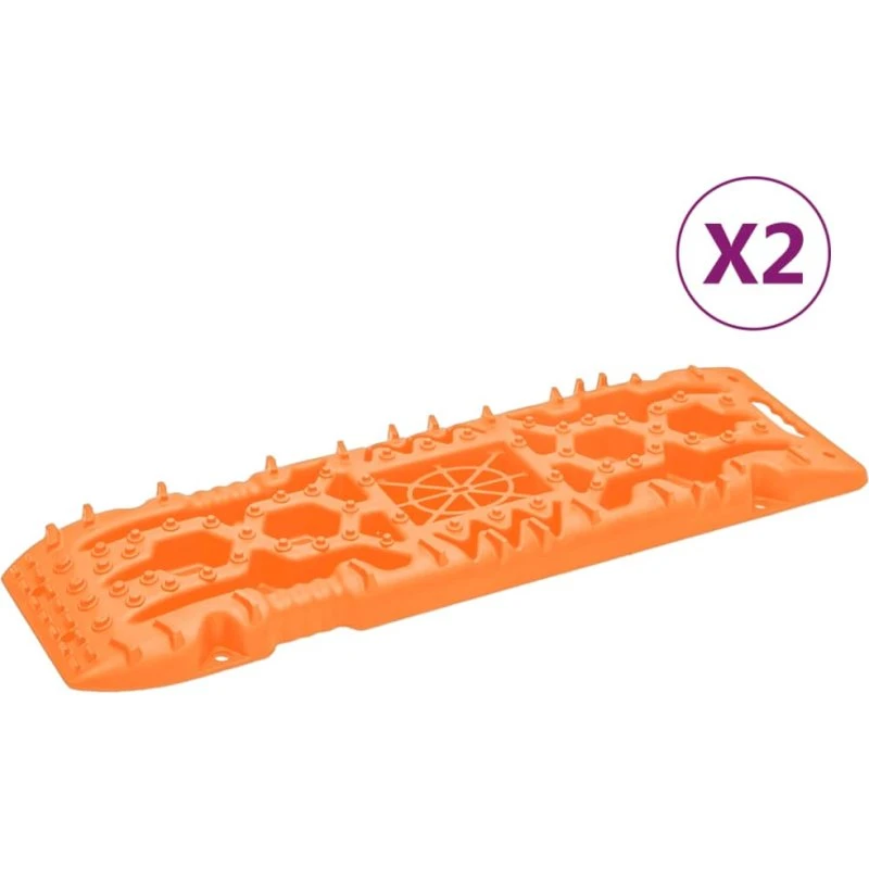 vidaXL Frikørselsplader 2 stk. 107x31x7 cm Nylon Orange