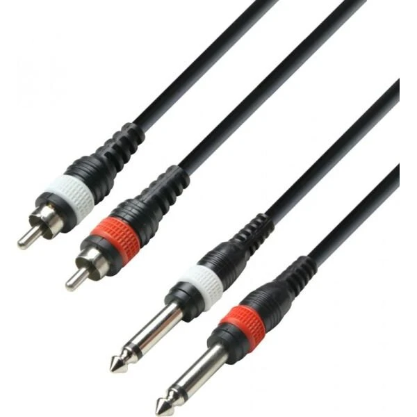 Adam Hall K3 TPC 0600 M - 2xRCA til 2x6,3 mm, 6 m