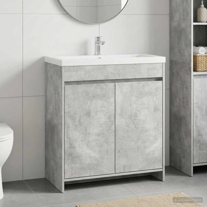 vidaXL Badeværelse Undervaskskab Betongrå 78,5 x 37,5 x 81 cm