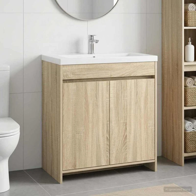 vidaXL Badeværelse Under Vask Skab i Sonoma-eg, 78,5 x 37,5 x 81 cm