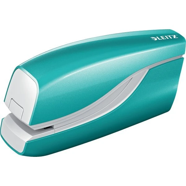 Leitz 5566 WOW elektrisk hæftemaskine, isblå (10 ark)