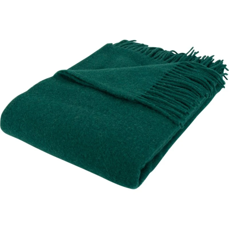 Nordstrand Home Uldplaid i 100% uld - Evergreen grøn - 130x200 cm
