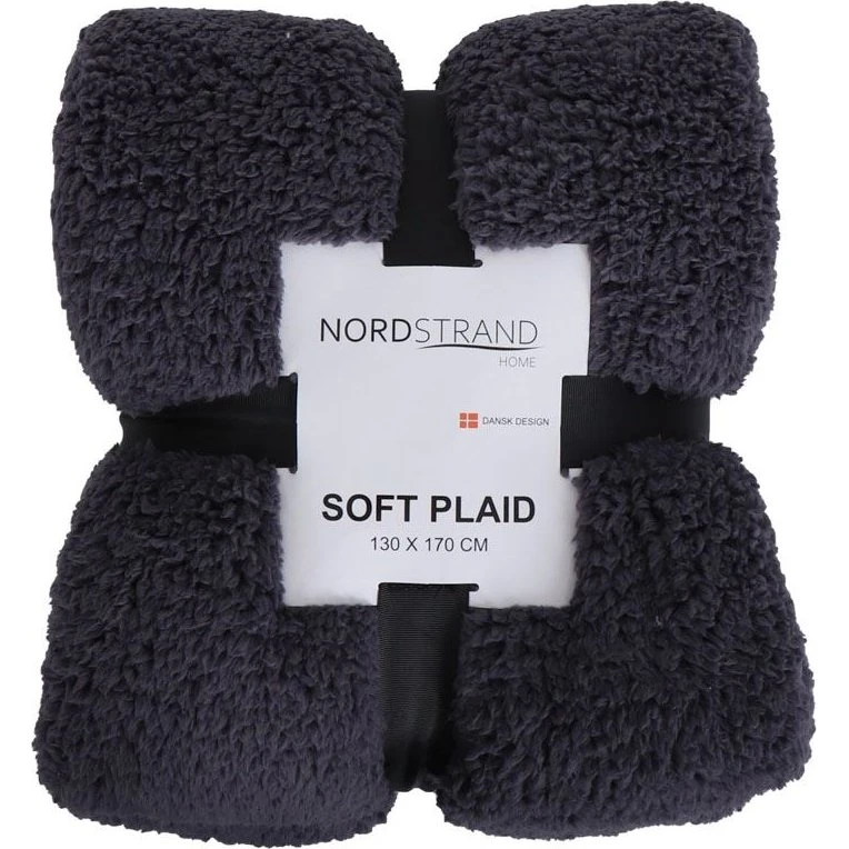 Nordstrand Home Teddy Fleece Plaid - Antracitgrå - 130x170 cm