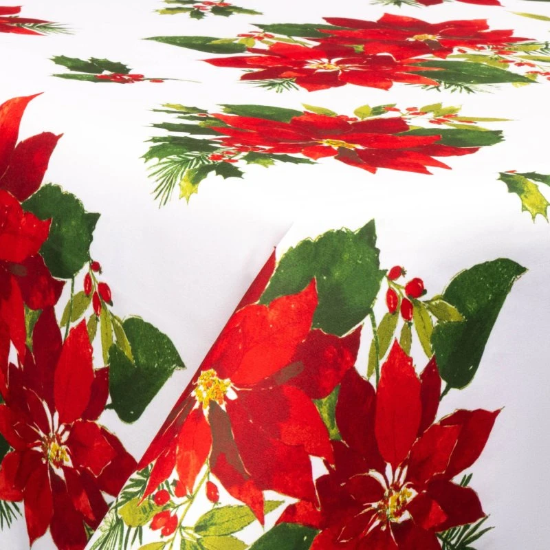 Tekstil julevoksdug Christmas Star Flower - 140 cm x 30 m