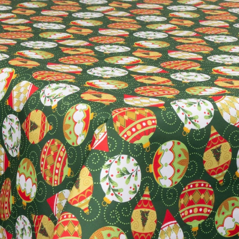 Tekstil voksdug Christmas Baubles - 30 m rulle - 140 cm bred