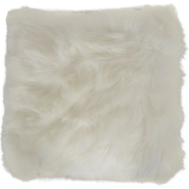 Borg Living Pyntepude i Fake Fur - 45x45 cm - Hvid