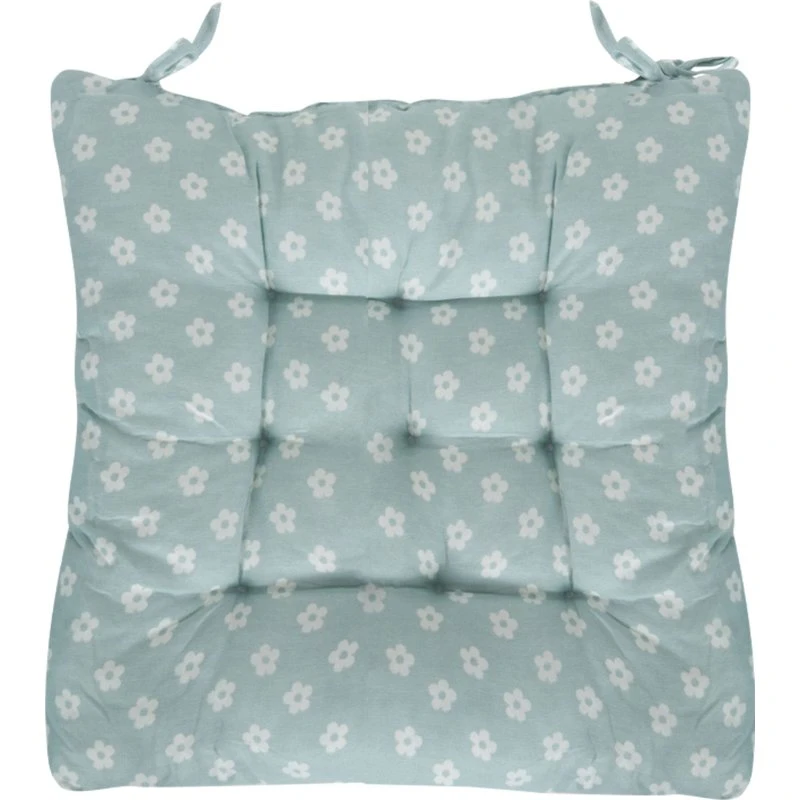 Stolehynde 35x35x6 cm - Mint med små blomster