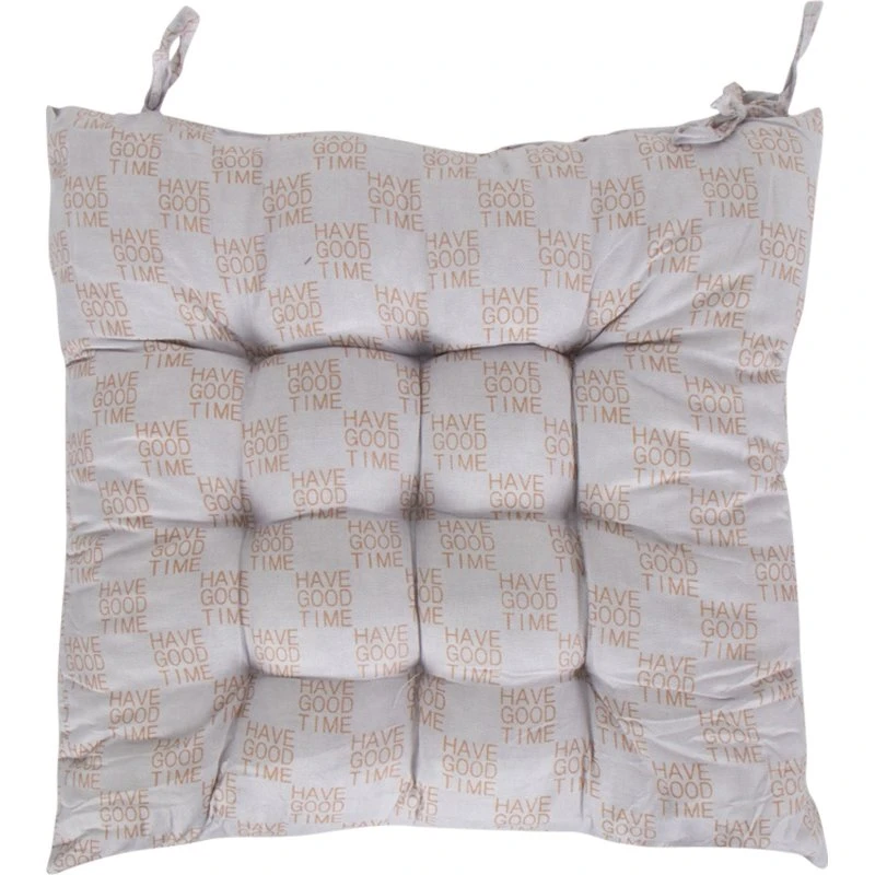 Stolehynde 35x35x6 cm - Grå med 'Have good time' tekst