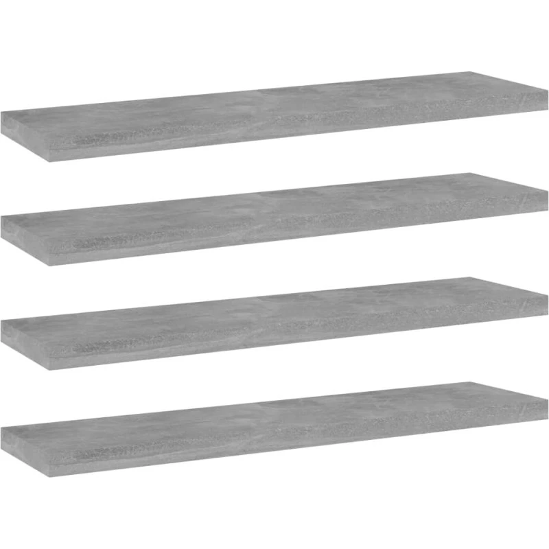 Boghylder i konstrueret træ, betongrå, 40x10x1,5 cm