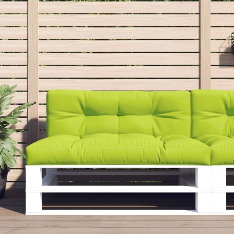 vidaXL Pallehynder 2 stk. stof lysegrøn 120 x 80 x 12 cm