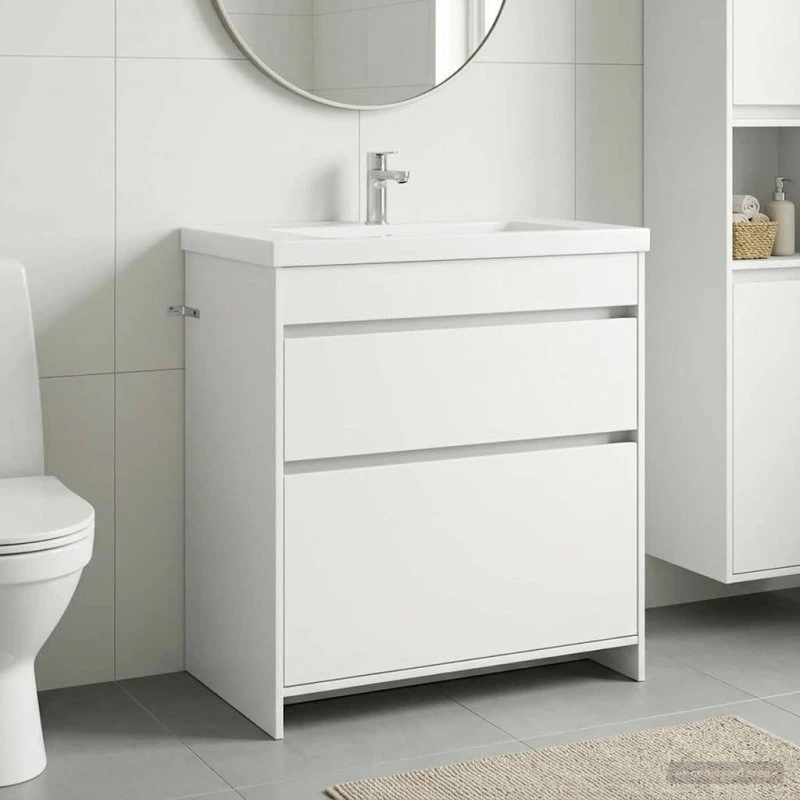 vidaXL Badeværelsesskab under vask, hvid, 78,5 x 37,5 x 81 cm