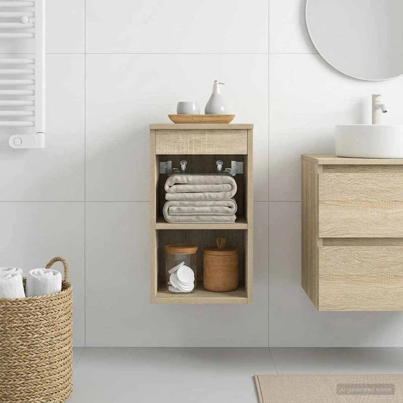 vidaXL Badeværelsesskab Imellem Sonoma-eg 30 x 35 x 50 cm