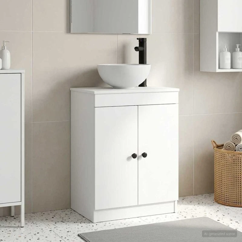 vidaXL Badeværelsesskab med vask, hvid, 54 x 35 x 83 cm