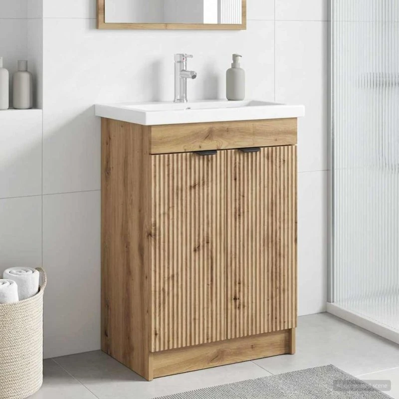 vidaXL Badeværelsesskab Artisan-eg 78,5 x 37,5 x 81 cm