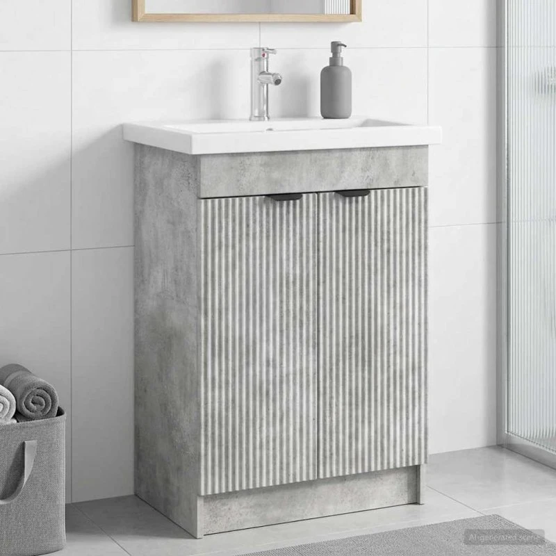 vidaXL Bad møbel under vasken Betongrå 78,5 x 37,5 x 81 cm