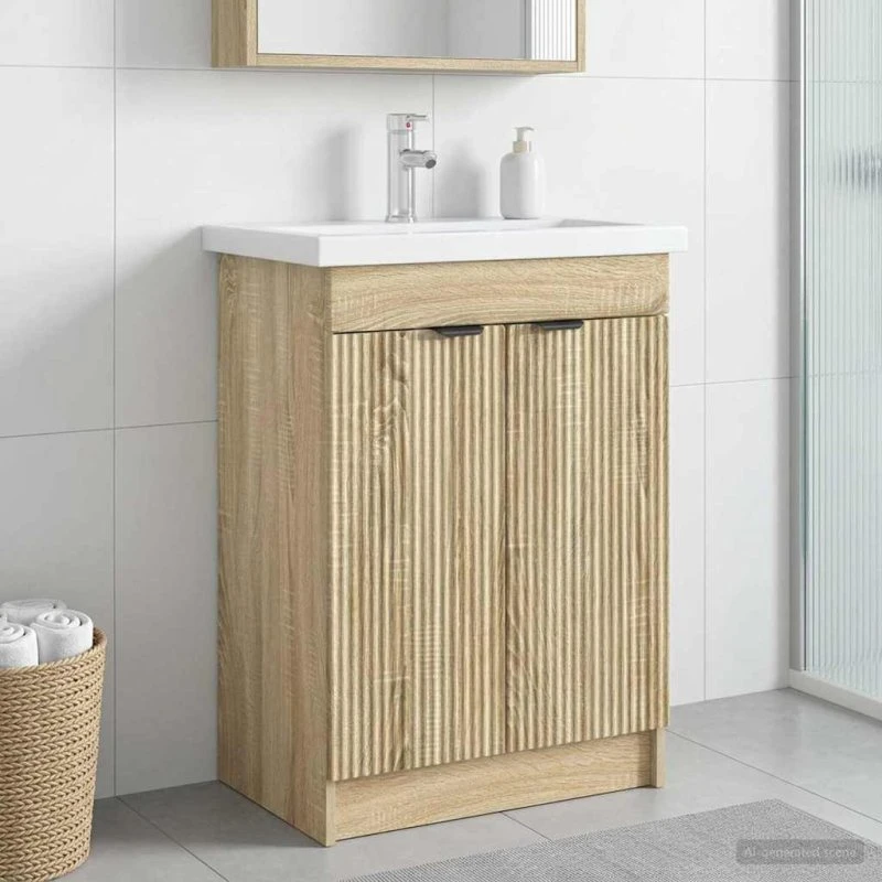 vidaXL Badmøbel under vasken Sonoma-eg 78,5 x 37,5 x 81 cm