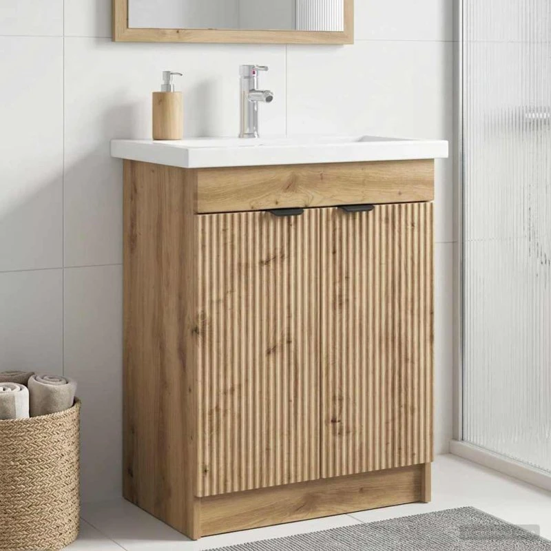 vidaXL Bad møbel under vasken Artisan-eg 56 x 37,5 x 81 cm