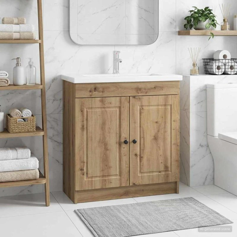 vidaXL Badmøbel under vask Artisan-eg 56 x 37,5 x 81 cm