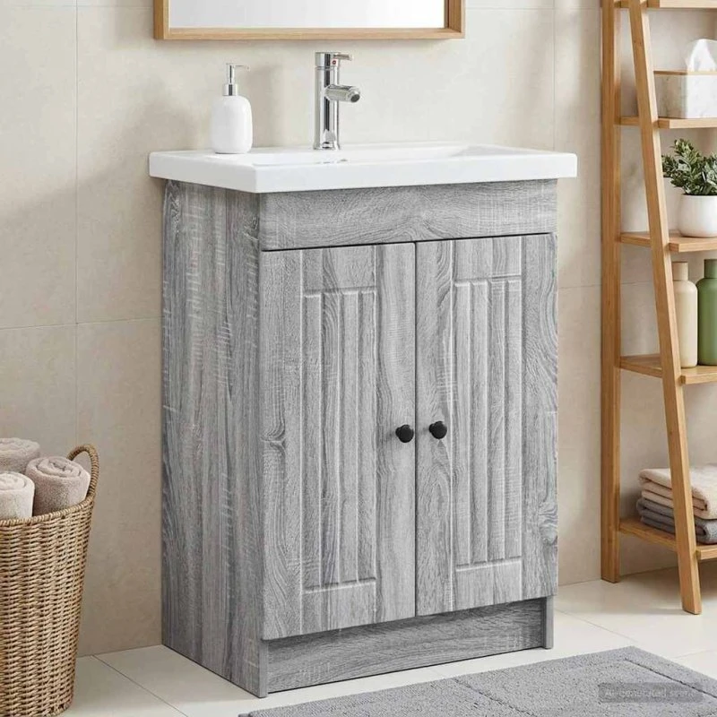 vidaXL Badeværelsesmøbel under vask - Grå Sonoma 78,5x37,5x81 cm