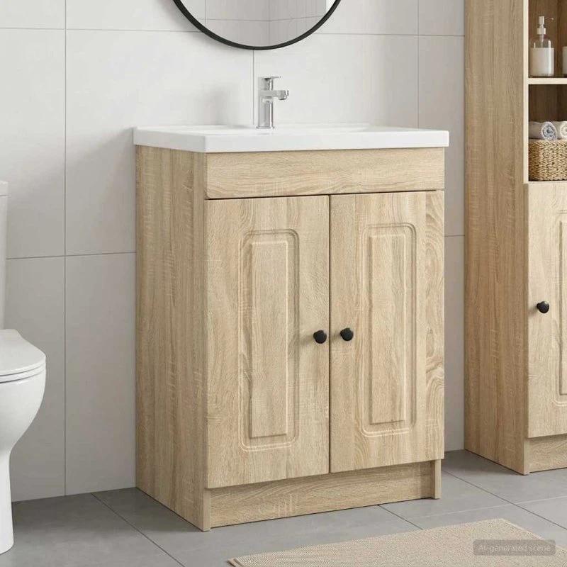 vidaXL Badeværelsesskab under vask Sonoma-eg 78,5 x 37,5 x 81 cm