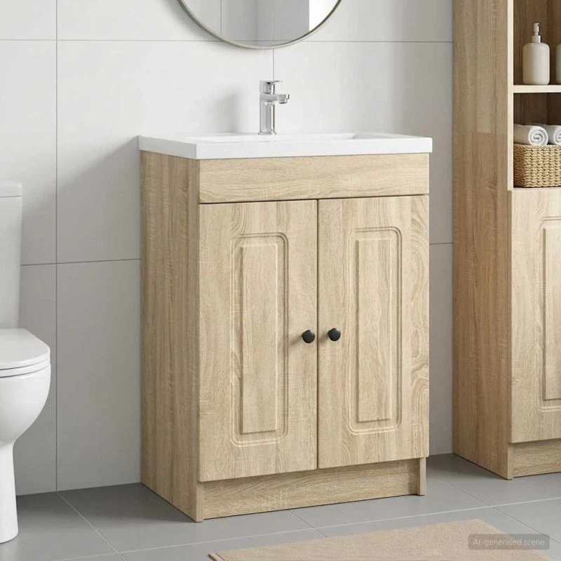 vidaXL Bad møbel under vasken Sonoma-eg 56 x 37,5 x 81 cm