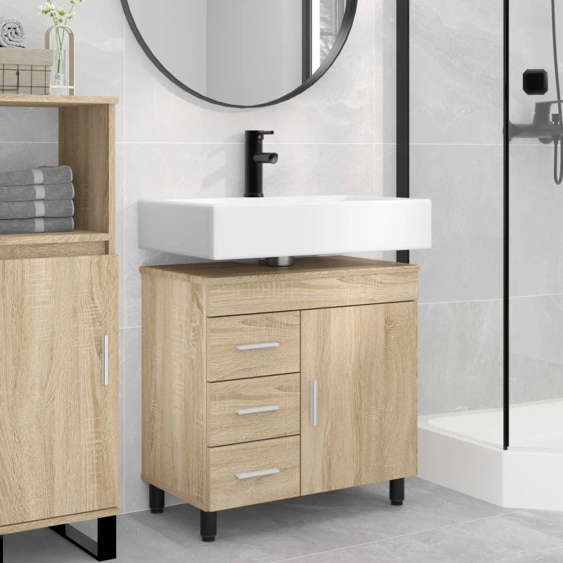 vidaXL Badeværelse Vaskeskab Sonoma-eg 60x35x60 cm