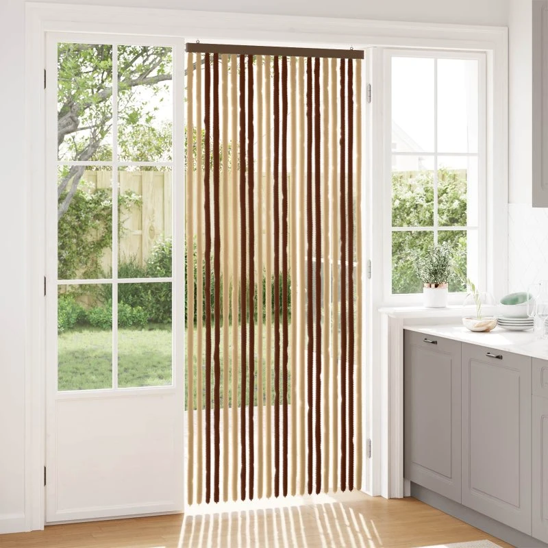 vidaXL Insektgardin i chenille Brun/Beige 90 x 220 cm