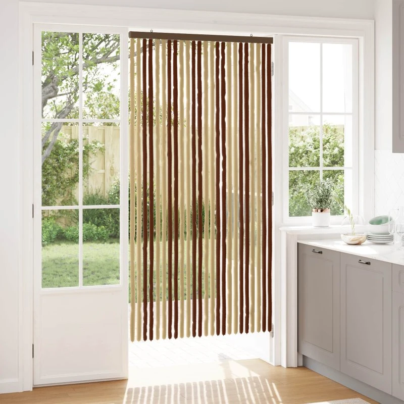 vidaXL Insektgardin i Chenille Brun/Beige 100 x 200 cm