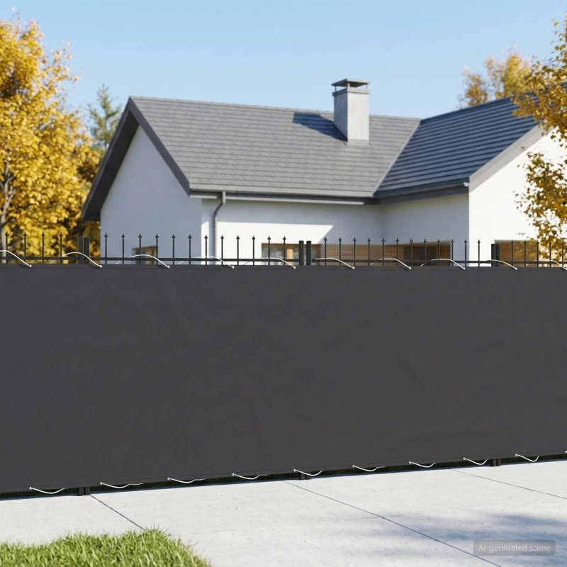 vidaXL Balkonafskærmning 200 x 600 cm Sort med PU-belægning