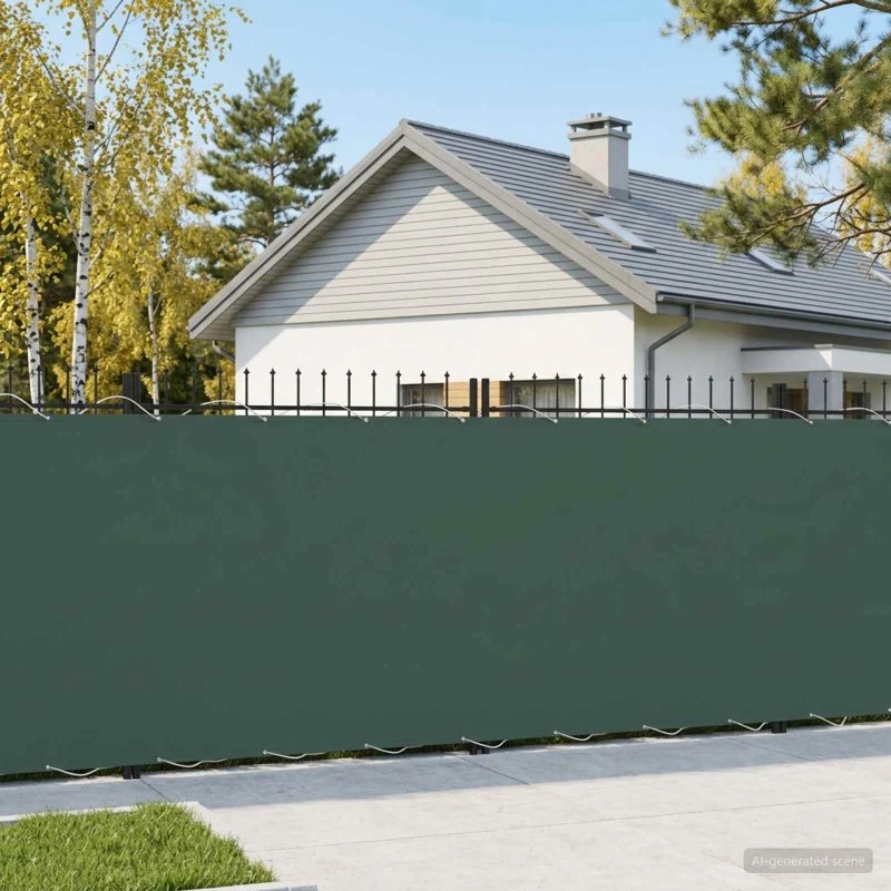 vidaXL Balkonafskærmning 200 x 500 cm Mørkegrøn med PU-belægning