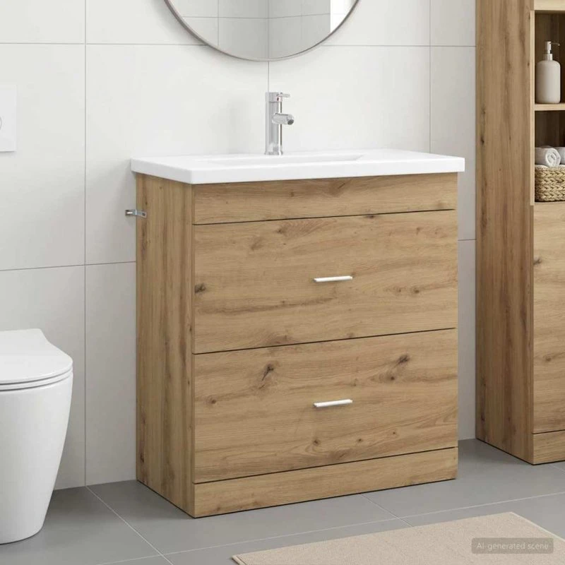 vidaXL Badeværelsesmøbel sæt Artisan-eg 81 x 40 x 84,5 cm