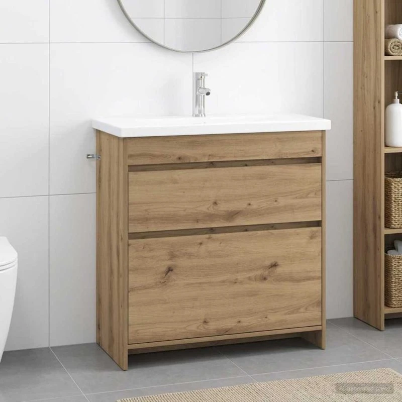 vidaXL Badeværelsesmøbel sæt Artisan-eg 81 x 40 x 84,5 cm