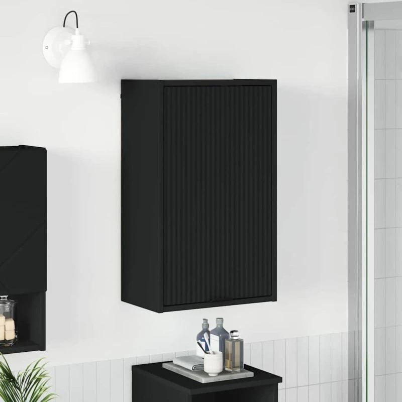 vidaXL Badeværelsesskab Sort 39 x 23,5 x 65 cm