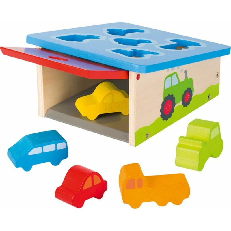 Goki puttekasse i træ – køretøjer, 21×18×10,8 cm