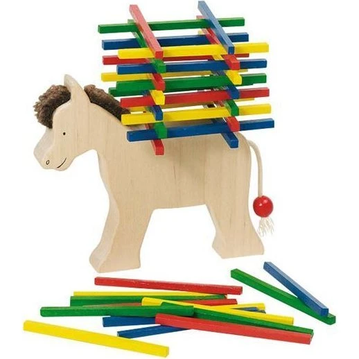 Goki Balancespil med æsel – 61 farvede pinde