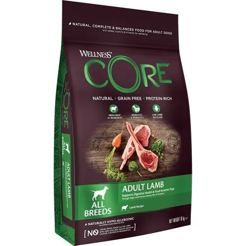 Wellness Core Adult Lamb - Kornfrit hundefoder, 10 kg