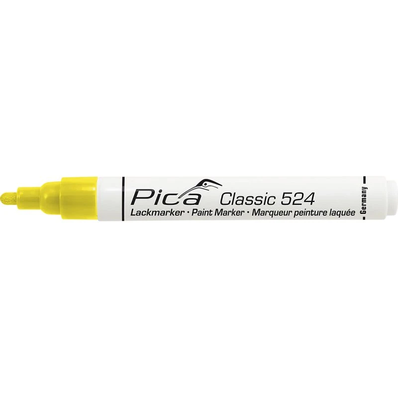 Pica Mærkepen Gul Classic Industry med rund spids 2-4 mm