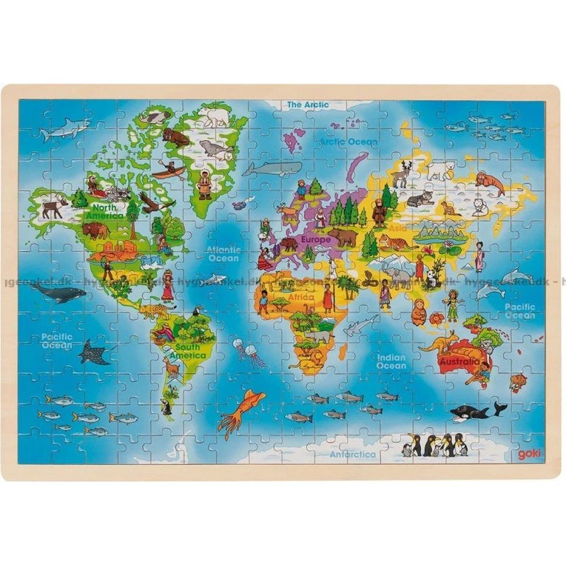 Goki El Mundo træpuslespil, Verdenskort 192 brikker