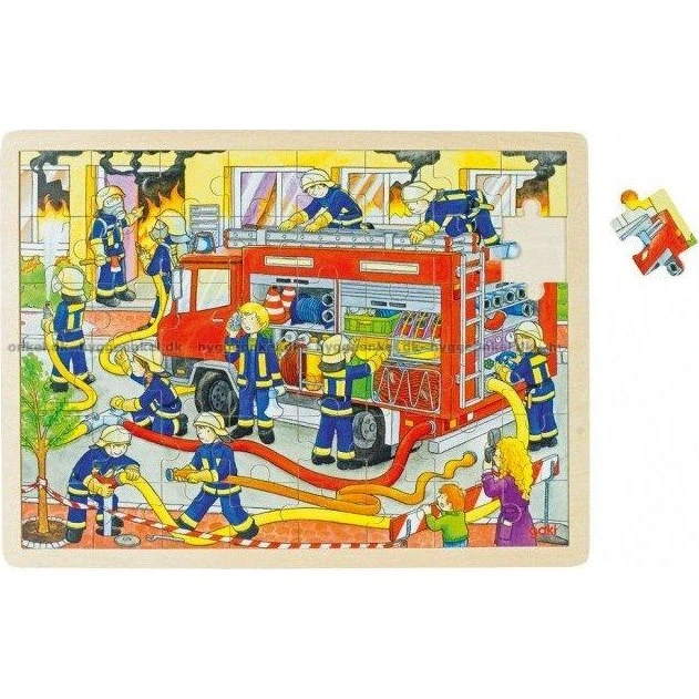 GOKI Træpuslespil - Brandvæsen, 48 brikker (32 x 22 cm)