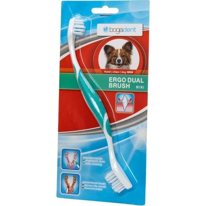 Bogadent Ergo Dual Brush Mini - Tandbørste til små hunde
