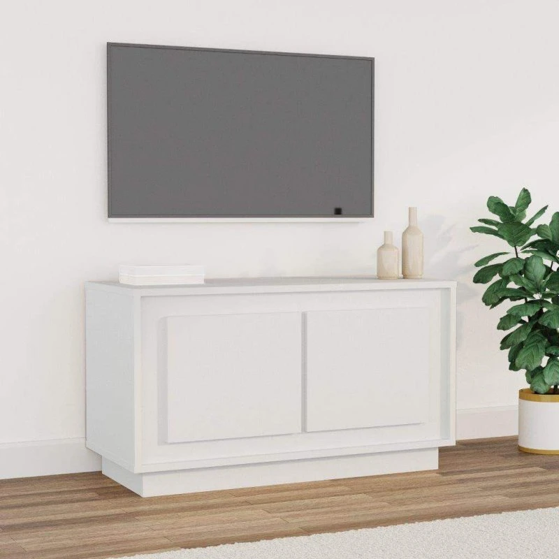 vidaXL tv-bord 80x35x45 cm i hvidt konstrueret træ