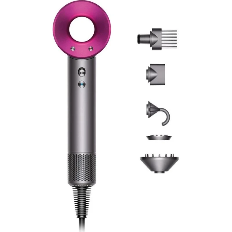 Dyson Supersonic HD07 Hårtørrer – 1600W – Jern/Fuchsia
